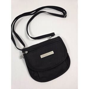 Mini Baggalini Crossbody Belt Organizer Wallet on String Purse Fanny Pack Black